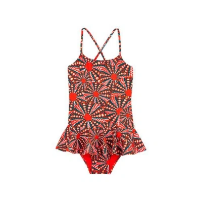 VILEBREQUIN VILEBREQUIN KIDS' OURSINADES JERSEY SKIRTED ONE-PIECE SWIMSUIT