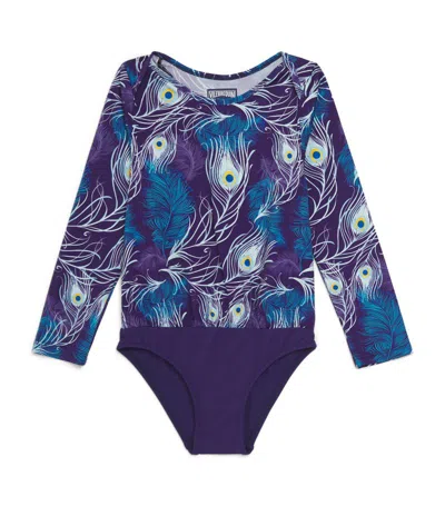 Vilebrequin Kids' Peacock Feather Swimsuit (2-6 Years) In Blue