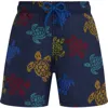 Vilebrequin X Falke Ronde Des Tortues Tricot Swim Shorts In Bleu Marine