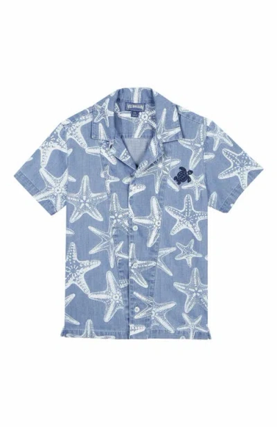 Vilebrequin Kids' Starfish Light Print Denim Shirt