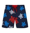 Vilebrequin Kids'  Turtle Print Swim Shorts In Blue Marine