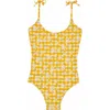 Vilebrequin Kids' Turtles Vichy One-piece Swimsuit