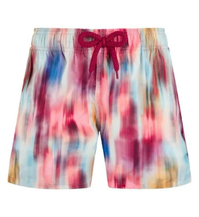Vilebrequin Kids' Ultra-light And Packable Ikat Flowers Swim Trunks In Multicolor