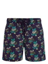 Vilebrequin Landscapes Turtles-print Swim Shorts In Blue