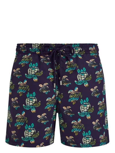 Vilebrequin Landscapes Turtles-print Swim Shorts In Blue