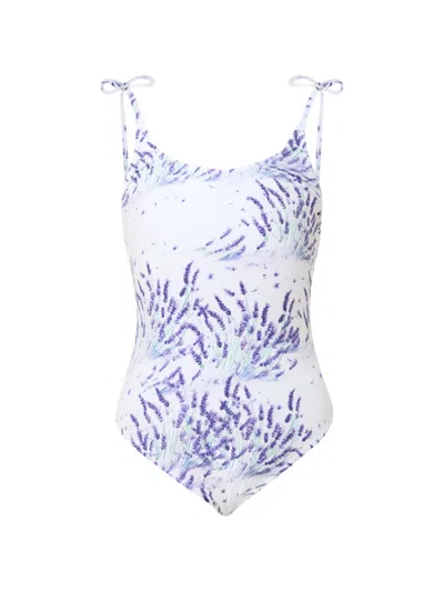 Vilebrequin Kids' Lavender-print Swimsuit In Purple