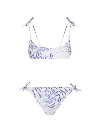 Vilebrequin Lavender-print Tie-strap Bikini In Purple