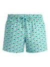 Vilebrequin Micro Ronde Des Tortues Rainbow Stretch Short Swim Shorts In Light Blue