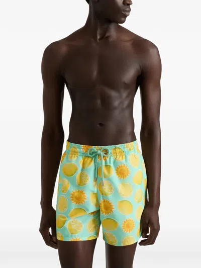 Vilebrequin Limonade-print Drawstring Swim Trunks In Multi