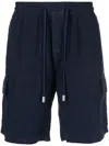Vilebrequin Baie Linen Bermuda Cargo Shorts In Blau