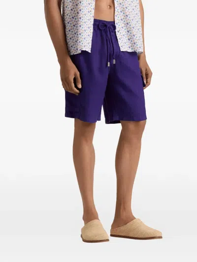 Vilebrequin Linen Bermuda Shorts In Purple