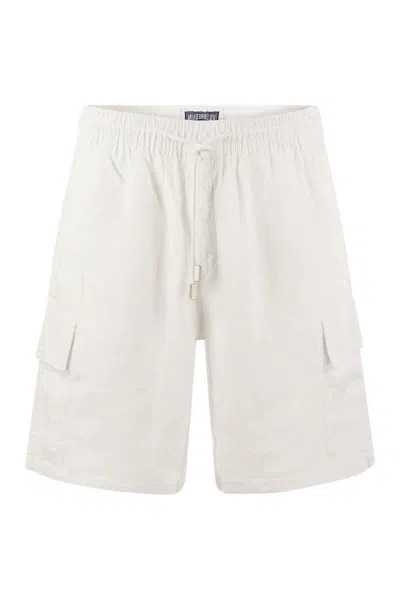 VILEBREQUIN VILEBREQUIN LINEN CARGO BERMUDA SHORTS