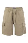 Vilebrequin Linen Cargo Bermuda Shorts In Beige