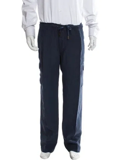 Pre-owned Vilebrequin Linen Cargo Pants In Blue