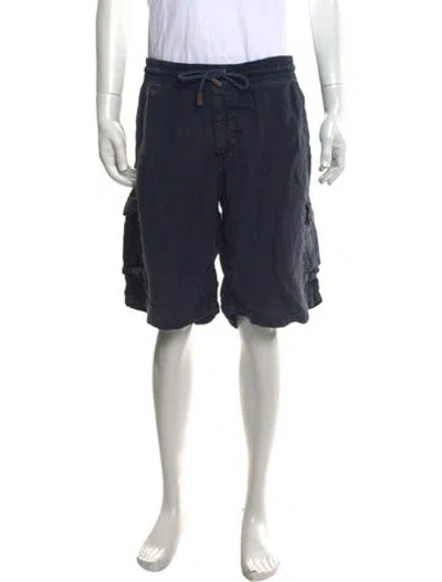 Pre-owned Vilebrequin Linen Cargo Shorts In Blue