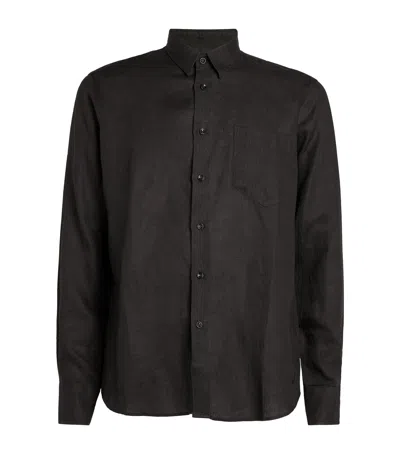 Vilebrequin Linen Caroubis Shirt In Black