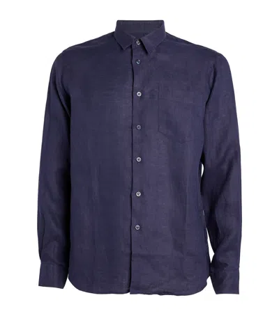 Vilebrequin Linen Caroubis Shirt In Blue