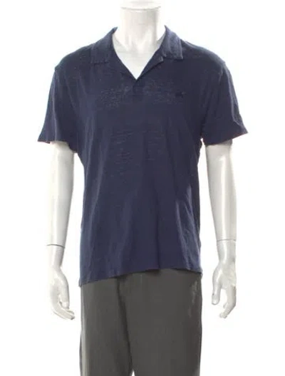 Pre-owned Vilebrequin Linen Collar Polo Shirt In Blue