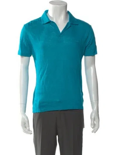 Pre-owned Vilebrequin Linen Collar Polo Shirt In Blue