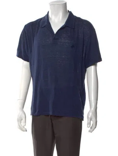 Pre-owned Vilebrequin Linen Collar Polo Shirt In Blue