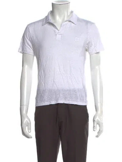 Pre-owned Vilebrequin Linen Collar Polo Shirt In White