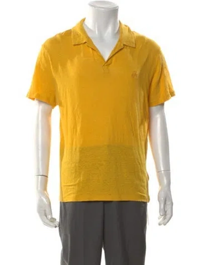 Pre-owned Vilebrequin Linen Collar Polo Shirt In Yellow