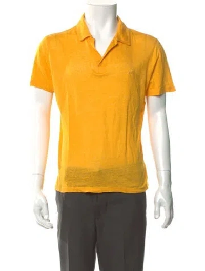 Pre-owned Vilebrequin Linen Collar Polo Shirt In Yellow