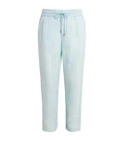 Vilebrequin Linen Drawstring Parc Trousers In Blue
