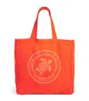 Vilebrequin Linen Logo Tote Bag In Orange