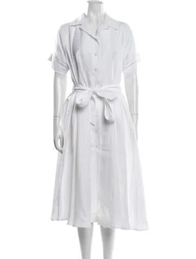 Pre-owned Vilebrequin Linen Long Dress In White