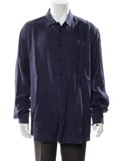 Pre-owned Vilebrequin Linen Long Sleeve Dress Shirt In Blue