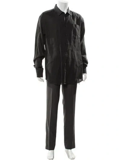 Pre-owned Vilebrequin Linen Long Sleeve Dress Shirt In Gray