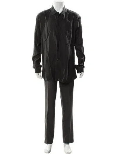 Pre-owned Vilebrequin Linen Long Sleeve Dress Shirt In Gray