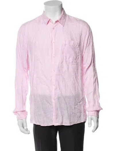 Pre-owned Vilebrequin Linen Long Sleeve Dress Shirt In Pink
