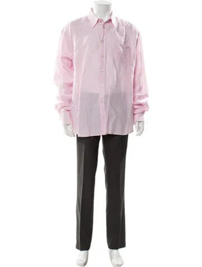 Pre-owned Vilebrequin Linen Long Sleeve Dress Shirt In Pink