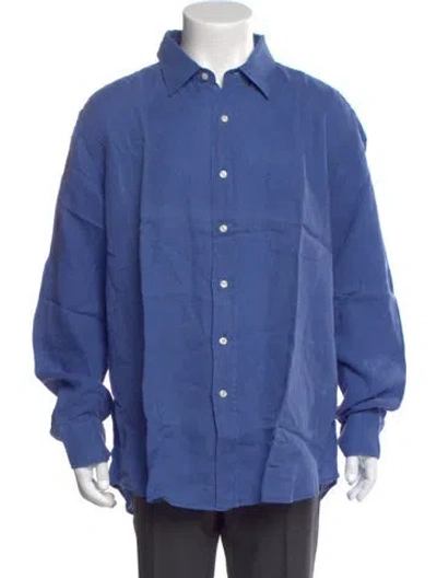 Pre-owned Vilebrequin Linen Long Sleeve Dress Shirt W/ Tags In Purple