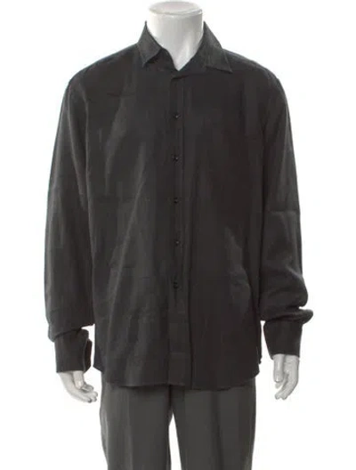 Pre-owned Vilebrequin Linen Long Sleeve Shirt In Black