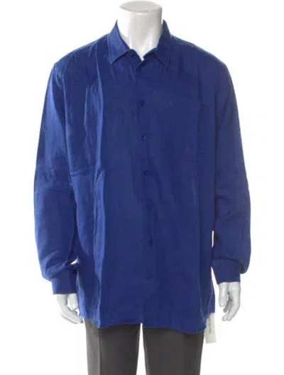 Pre-owned Vilebrequin Linen Long Sleeve Shirt In Blue