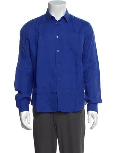 Pre-owned Vilebrequin Linen Long Sleeve Shirt In Blue