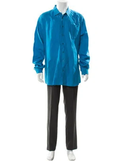 Pre-owned Vilebrequin Linen Long Sleeve Shirt In Blue