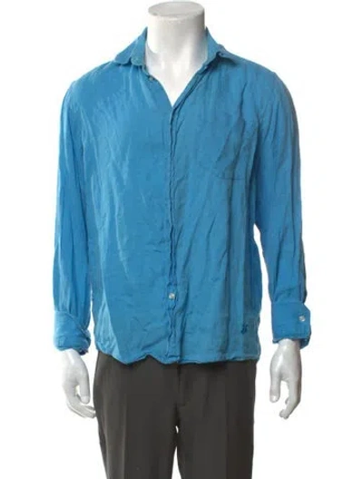 Pre-owned Vilebrequin Linen Long Sleeve Shirt In Blue