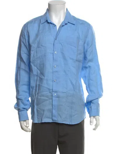 Pre-owned Vilebrequin Linen Long Sleeve Shirt In Blue