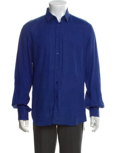 Pre-owned Vilebrequin Linen Long Sleeve Shirt In Blue