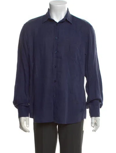 Pre-owned Vilebrequin Linen Long Sleeve Shirt In Blue