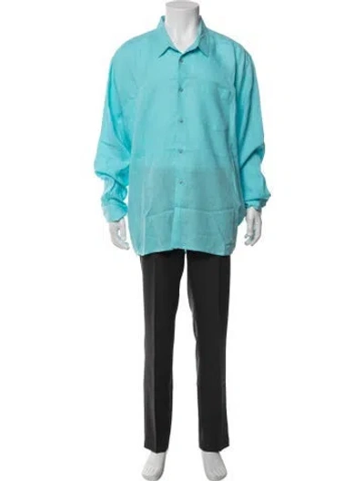 Pre-owned Vilebrequin Linen Long Sleeve Shirt In Green
