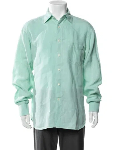 Pre-owned Vilebrequin Linen Long Sleeve Shirt In Green