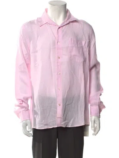 Pre-owned Vilebrequin Linen Long Sleeve Shirt In Pink