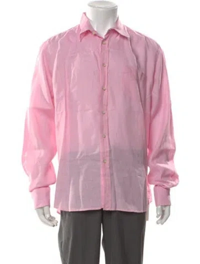 Pre-owned Vilebrequin Linen Long Sleeve Shirt In Pink