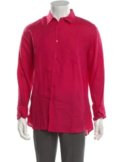 Pre-owned Vilebrequin Linen Long Sleeve Shirt In Pink