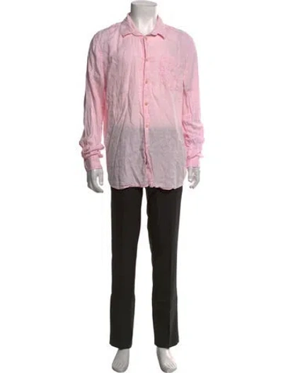 Pre-owned Vilebrequin Linen Long Sleeve Shirt In Pink